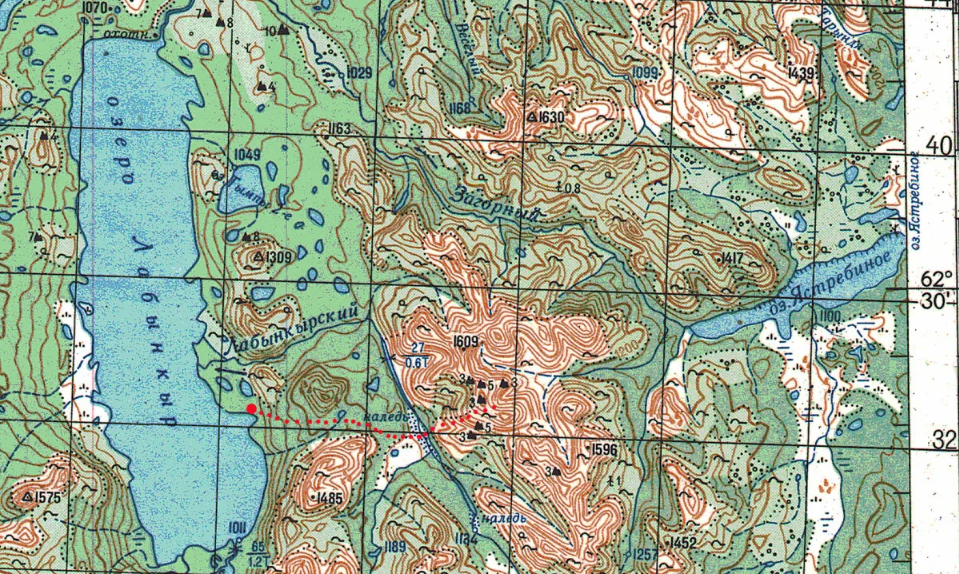 Озеро Лабынкыр на карте